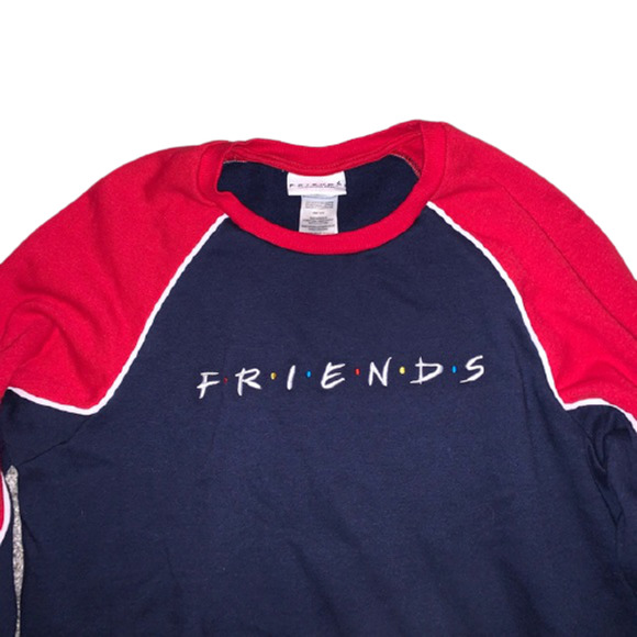 Friends Crewneck Pullover Sweatshirt Blue Red Medium - Picture 2 of 4